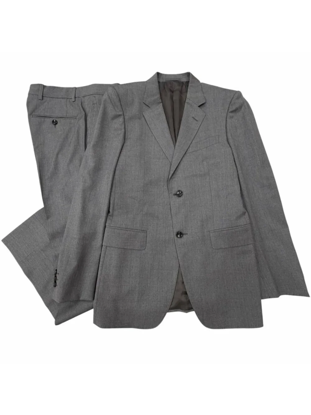 Gucci Wool 100% Logo Button Single Suit Set Gray Business